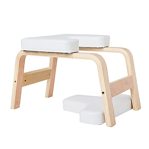 Banc D'inversion En Bois Meanswood - Pour Yoga Tête En Bas (Sirsasana) - Version Blanche - Fitness à La Maison