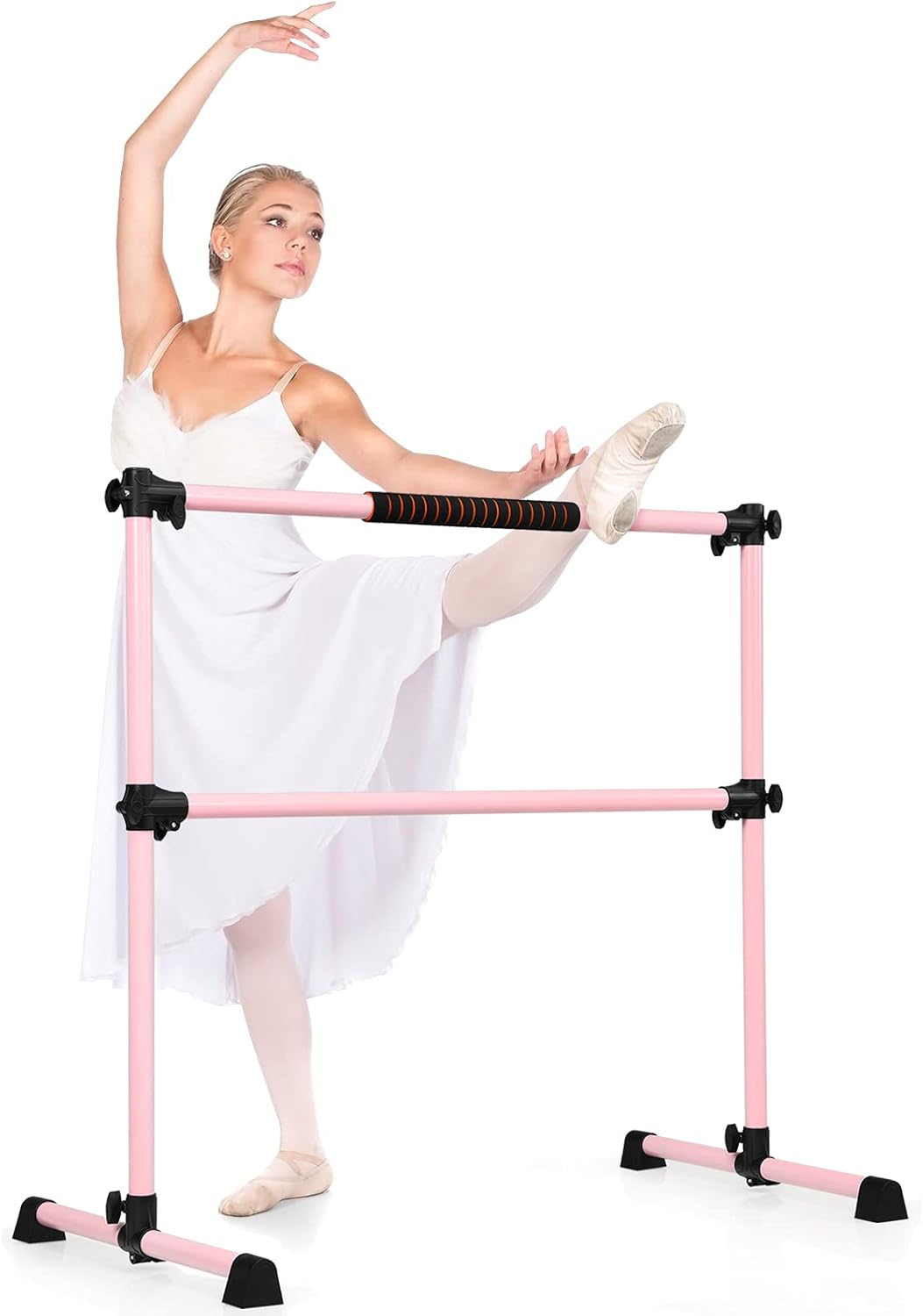 Barre Ballet double réglable longueur 125cm rose