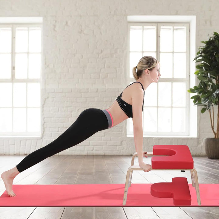 Tabouret de Yoga en bois pour postures inversées