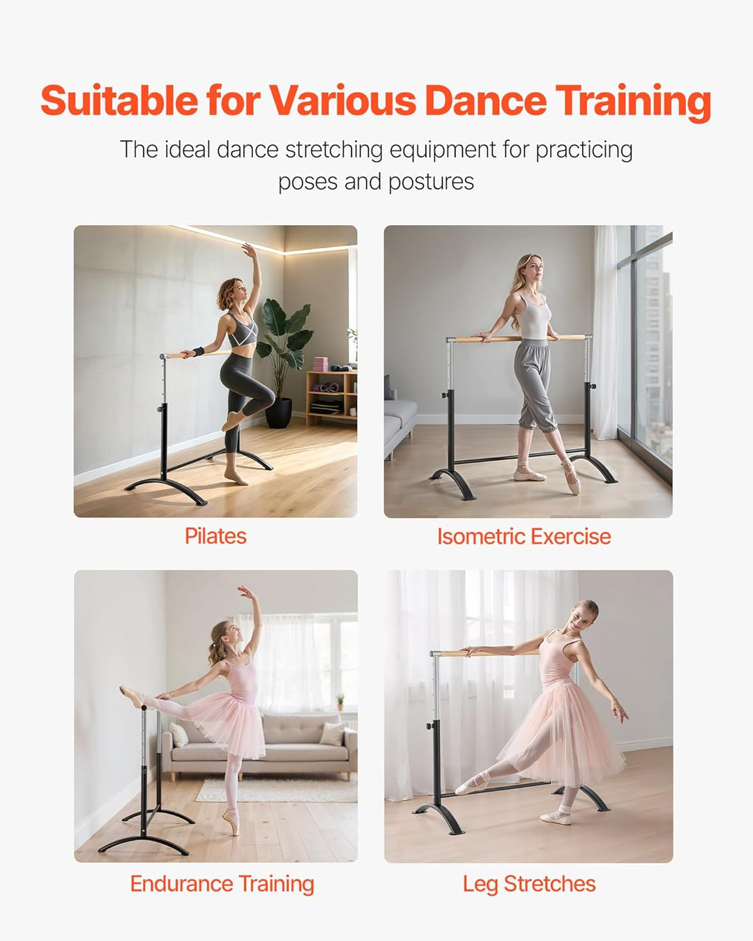 Barre de Danse mobile hauteur réglable 71 et 112cm