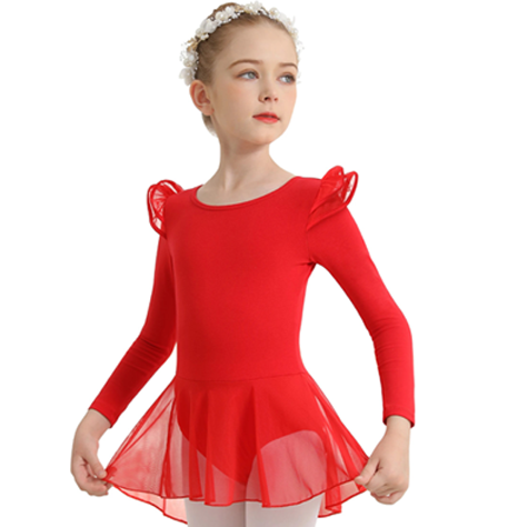 Justaucorps manches courtes ou longues avec jupette Alwenn