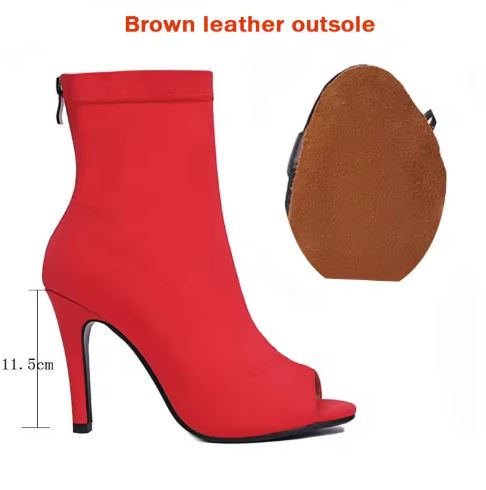 Bottines danse Assa rouge semelle suede Talons 6 à 11cm