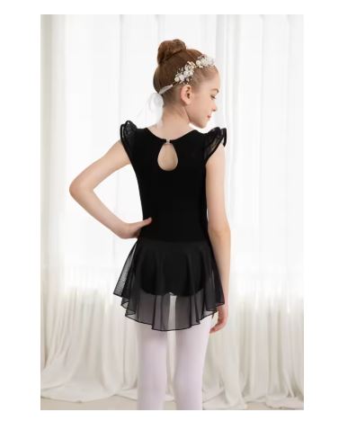 Justaucorps manches courtes ou longues avec jupette Alwenn