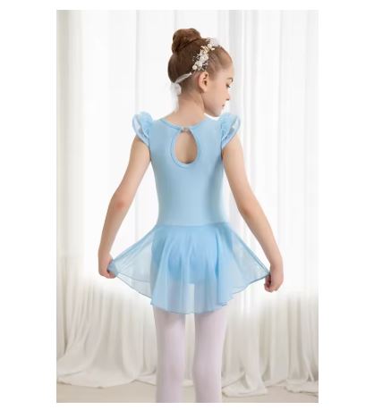 Justaucorps manches courtes ou longues avec jupette Alwenn