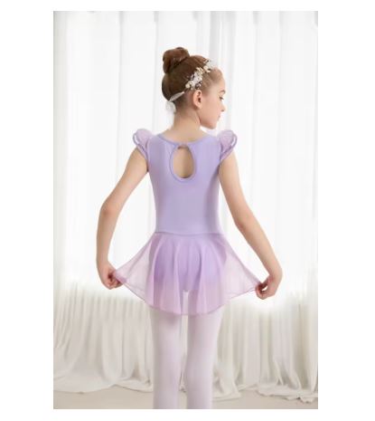 Justaucorps manches courtes ou longues avec jupette Alwenn