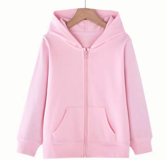 Veste zip à capuche rose enfant 85-95cm