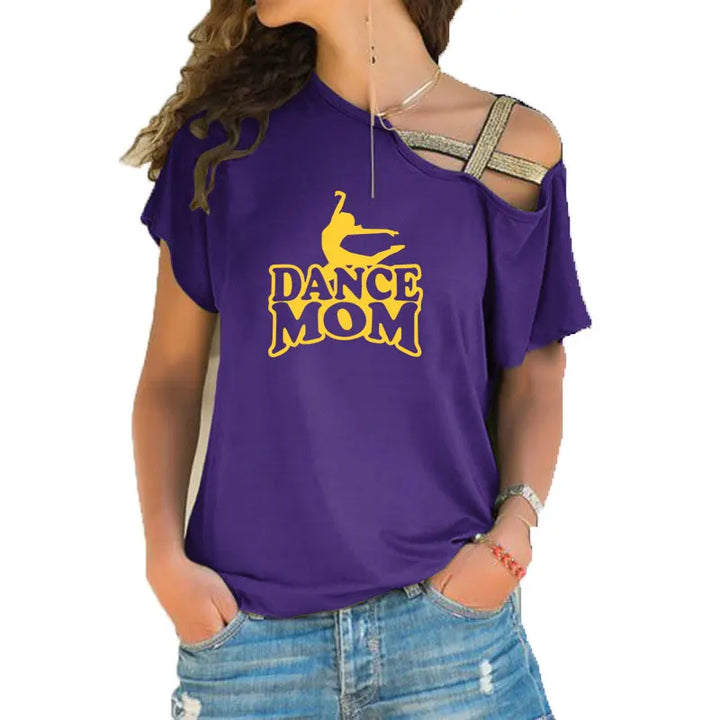 T-shirt épaule dénudée logo Dance Mom 6 coloris au choix