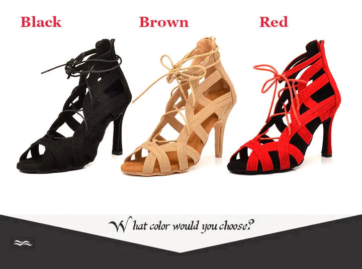 CHAUSSURES DE DANSE VANINA ROUGE TALONS DE 6 À 10CM