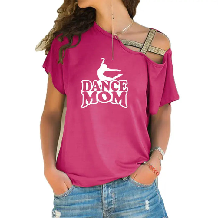 T-shirt épaule dénudée logo Dance Mom 6 coloris au choix