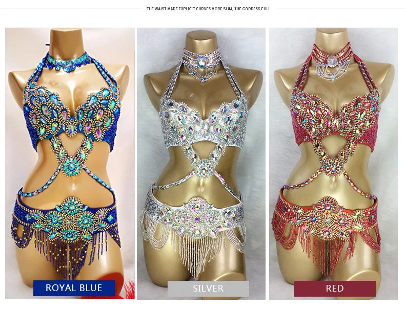 Ensemble Krystal Belly Dance Costume 3pcs