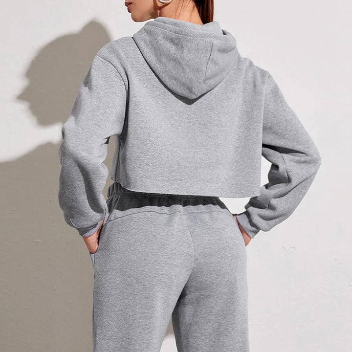 Sweat-shirt court à capuche manches longues Elisandra