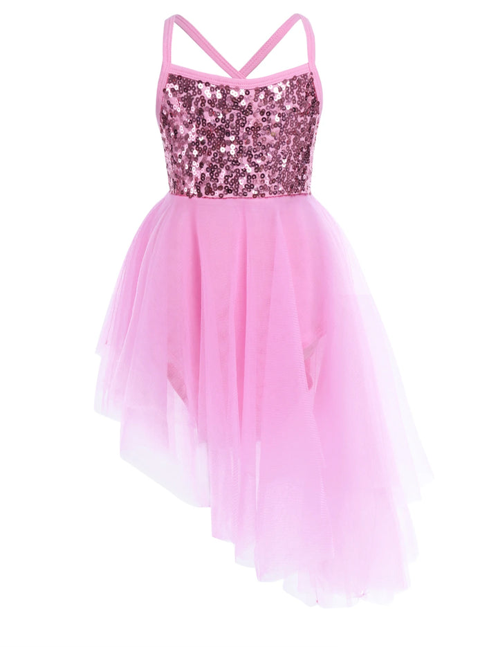 Robe justaucorps paillettes avec bretelles Meryem 4-6 ans