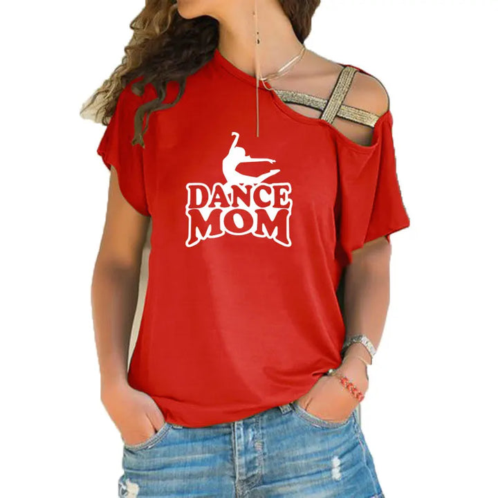 T-shirt épaule dénudée logo Dance Mom 6 coloris au choix