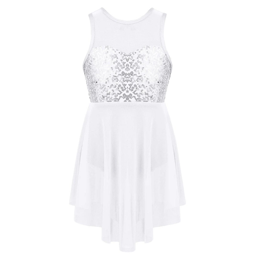 Robe courte asymétrique avec corsage paillettes Jana