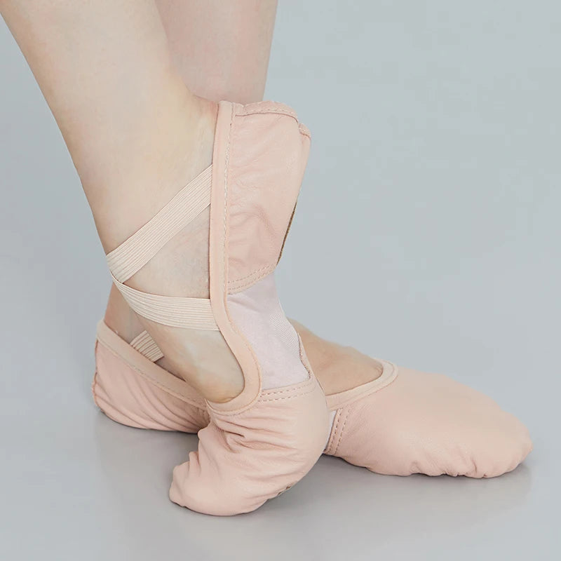 Chaussons Demi-pointes cuir avec elastiques Sansha