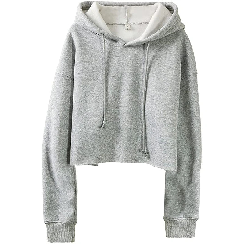 Sweat-shirt court à capuche manches longues Elisandra