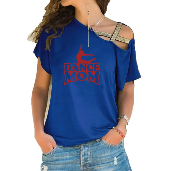 T-shirt épaule dénudée logo Dance Mom 6 coloris au choix