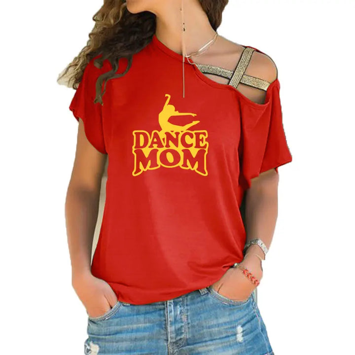T-shirt épaule dénudée logo Dance Mom 6 coloris au choix