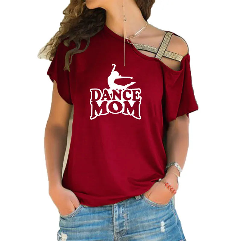 T-shirt épaule dénudée logo Dance Mom 6 coloris au choix