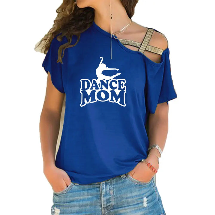 T-shirt épaule dénudée logo Dance Mom 6 coloris au choix
