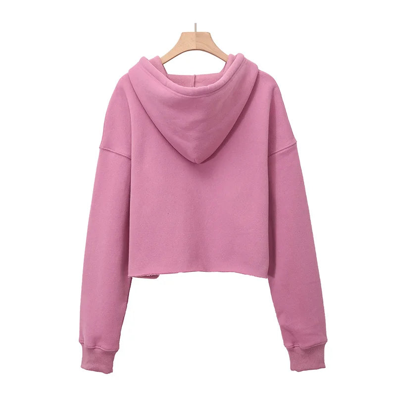 Sweat-shirt court à capuche manches longues Elisandra