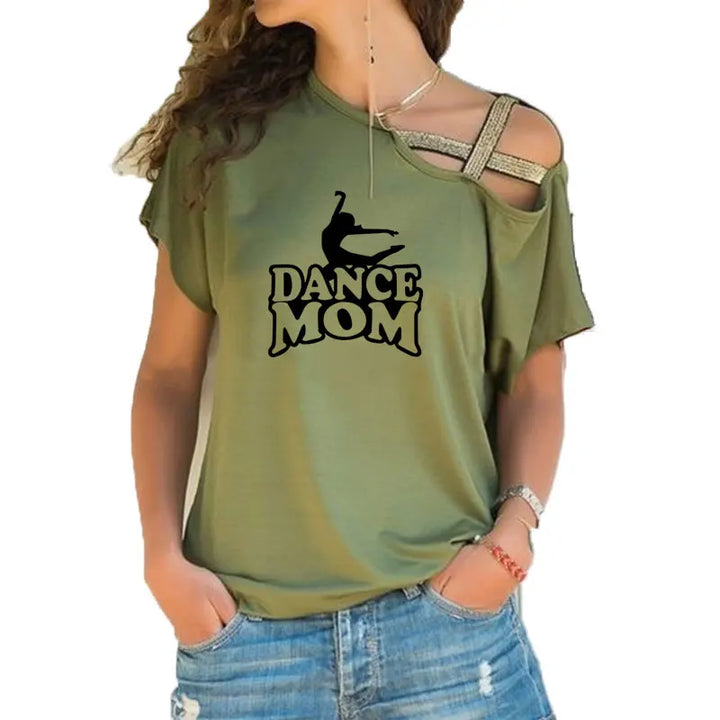 T-shirt épaule dénudée logo Dance Mom 6 coloris au choix