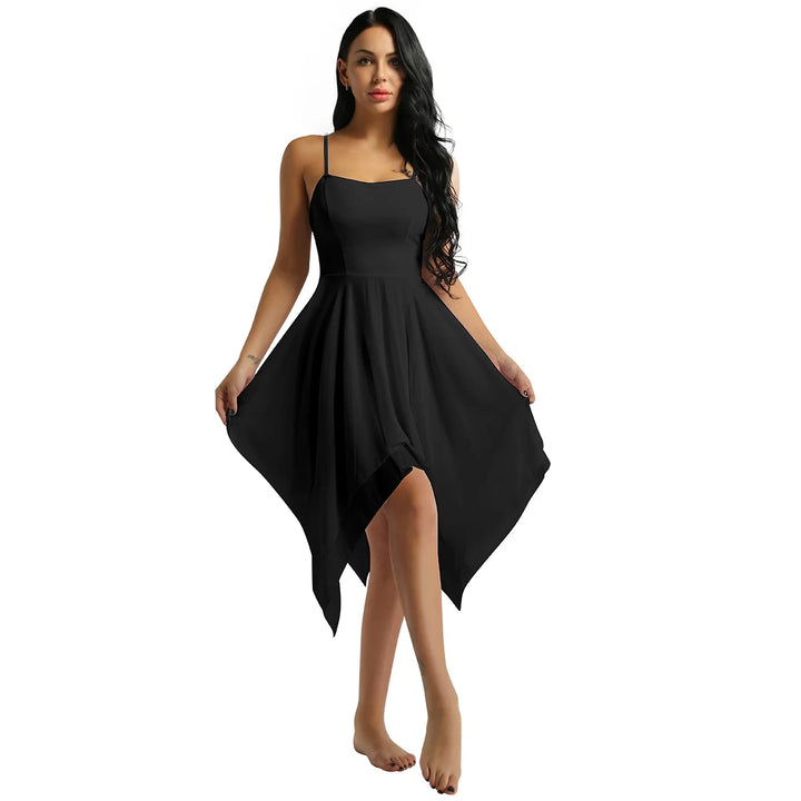 Robe à bretelles asymétrique en mousseline Antonella