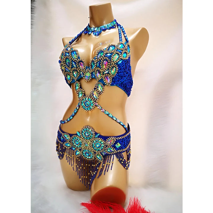 Ensemble Krystal Belly Dance Costume 3pcs