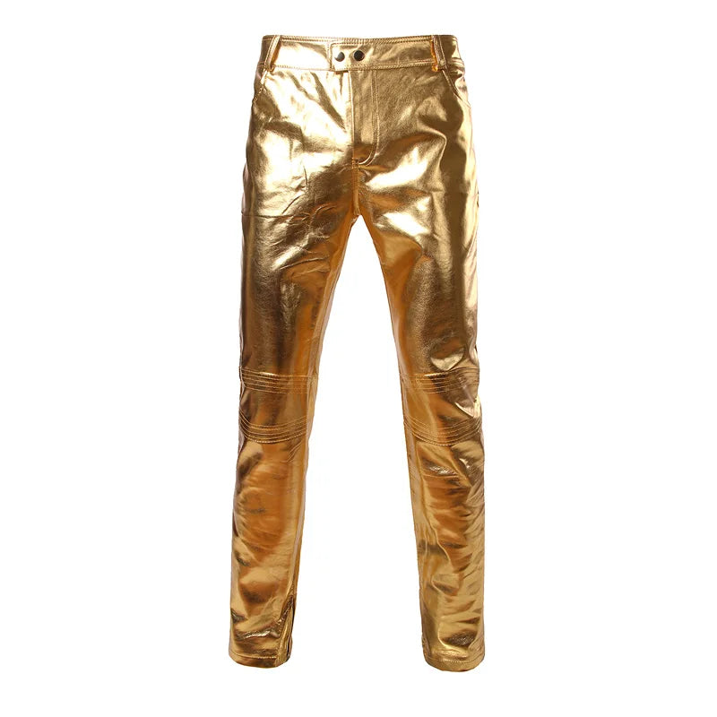 Pantalon PU brillant pour hommes