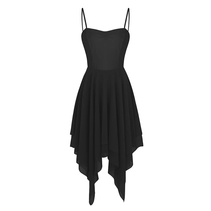 Robe à bretelles asymétrique en mousseline Antonella