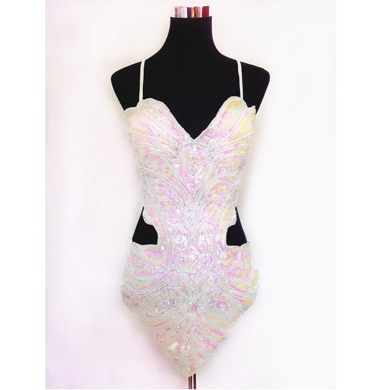 Robe de Danse Pailletée Dos Nu Papillon