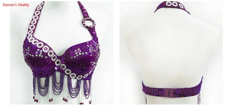 Soutien-gorge sequins et franges Belly Dance Lyna