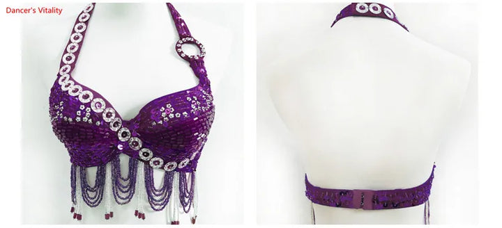 Soutien-gorge sequins et franges Belly Dance Lyna