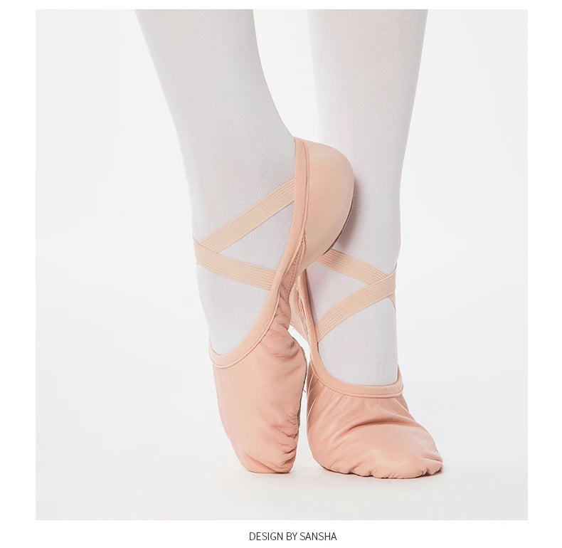 Chaussons danse demi-pointes cuir Sansha