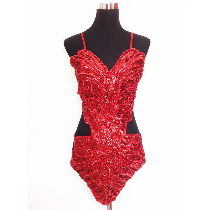 Robe de Danse Pailletée Dos Nu Papillon