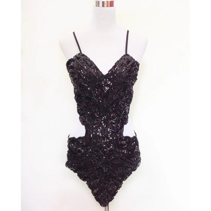 Robe de Danse Pailletée Dos Nu Papillon