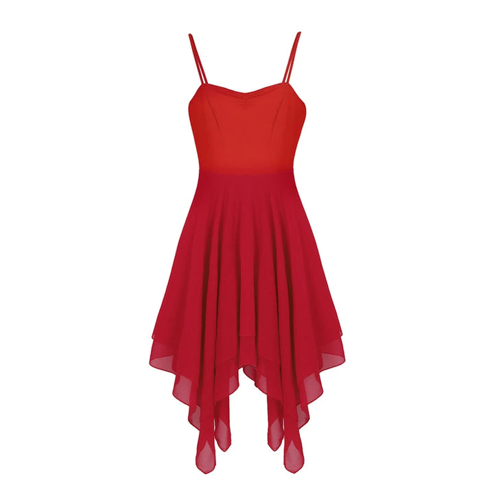 Robe à bretelles asymétrique en mousseline Antonella