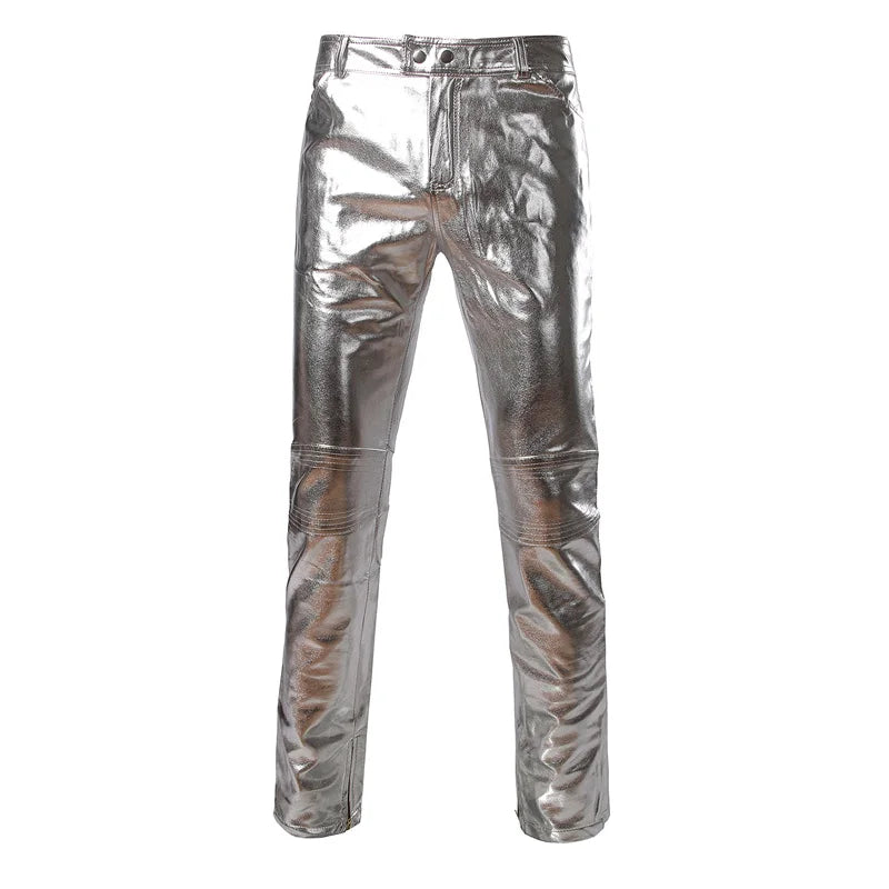 Pantalon PU brillant pour hommes