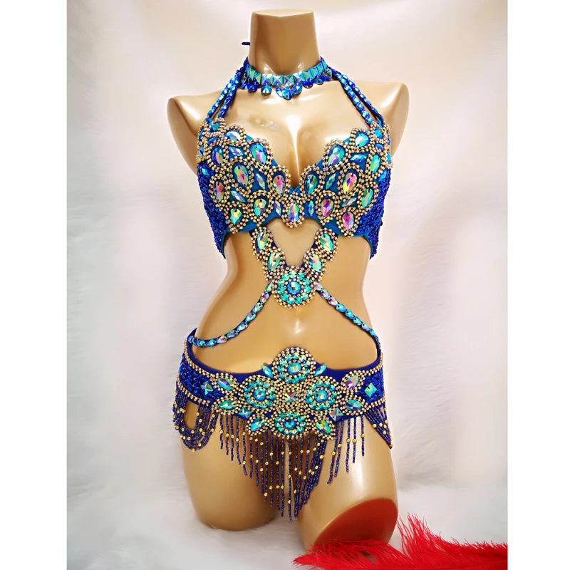 Ensemble Krystal Belly Dance Costume 3pcs