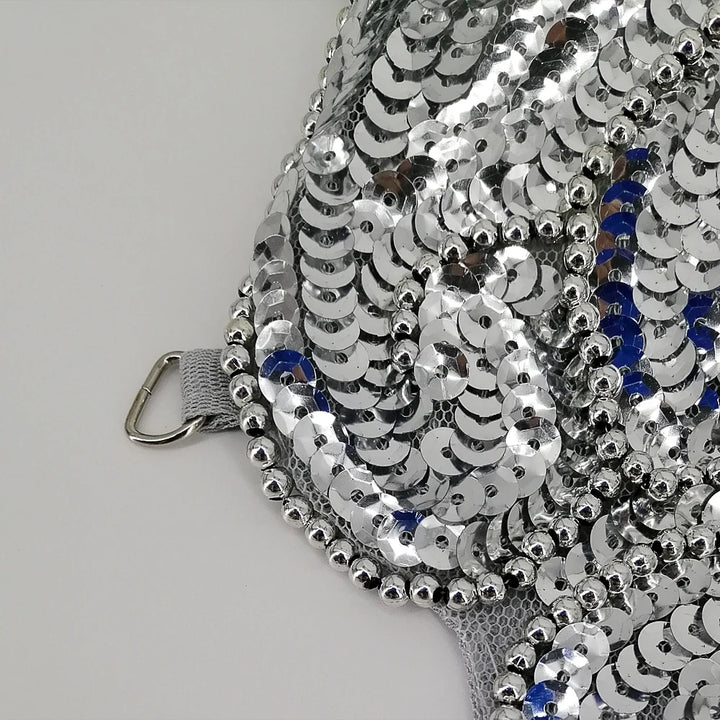 Robe de Danse Pailletée Dos Nu Papillon