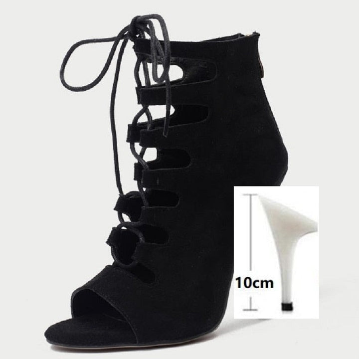 Bottines danse Mathilde noir semelle caoutchouc