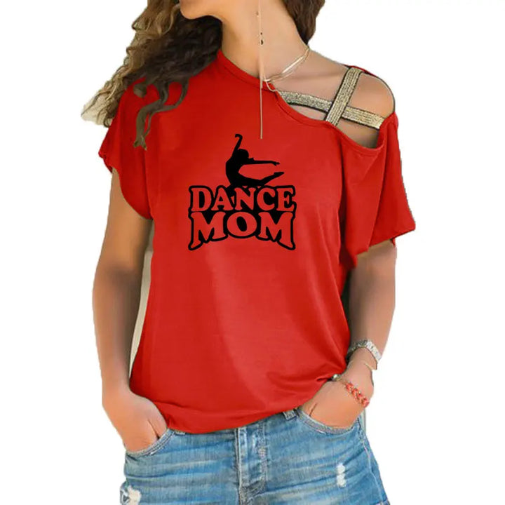 T-shirt épaule dénudée logo Dance Mom 6 coloris au choix
