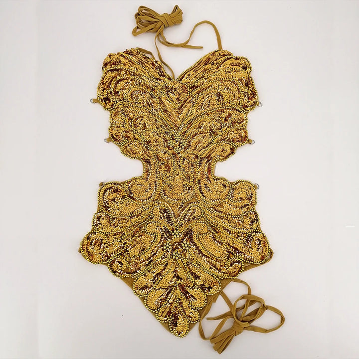 Robe de Danse Pailletée Dos Nu Papillon