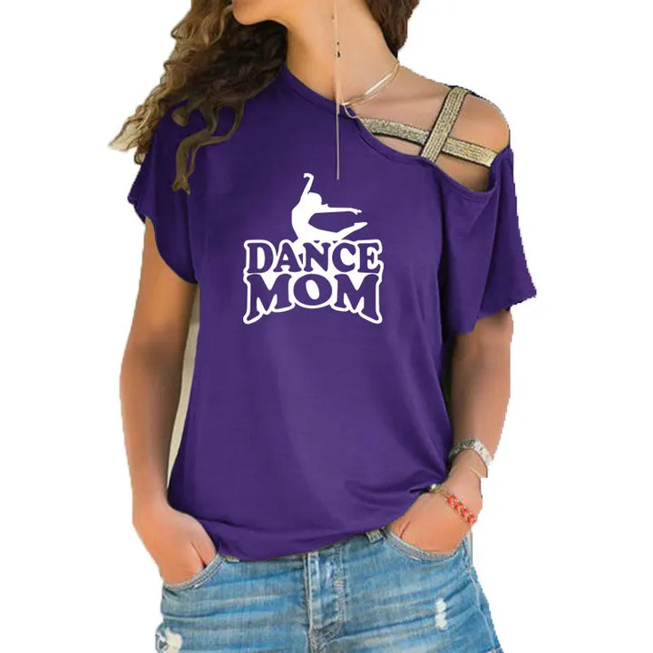 T-shirt épaule dénudée logo Dance Mom 6 coloris au choix