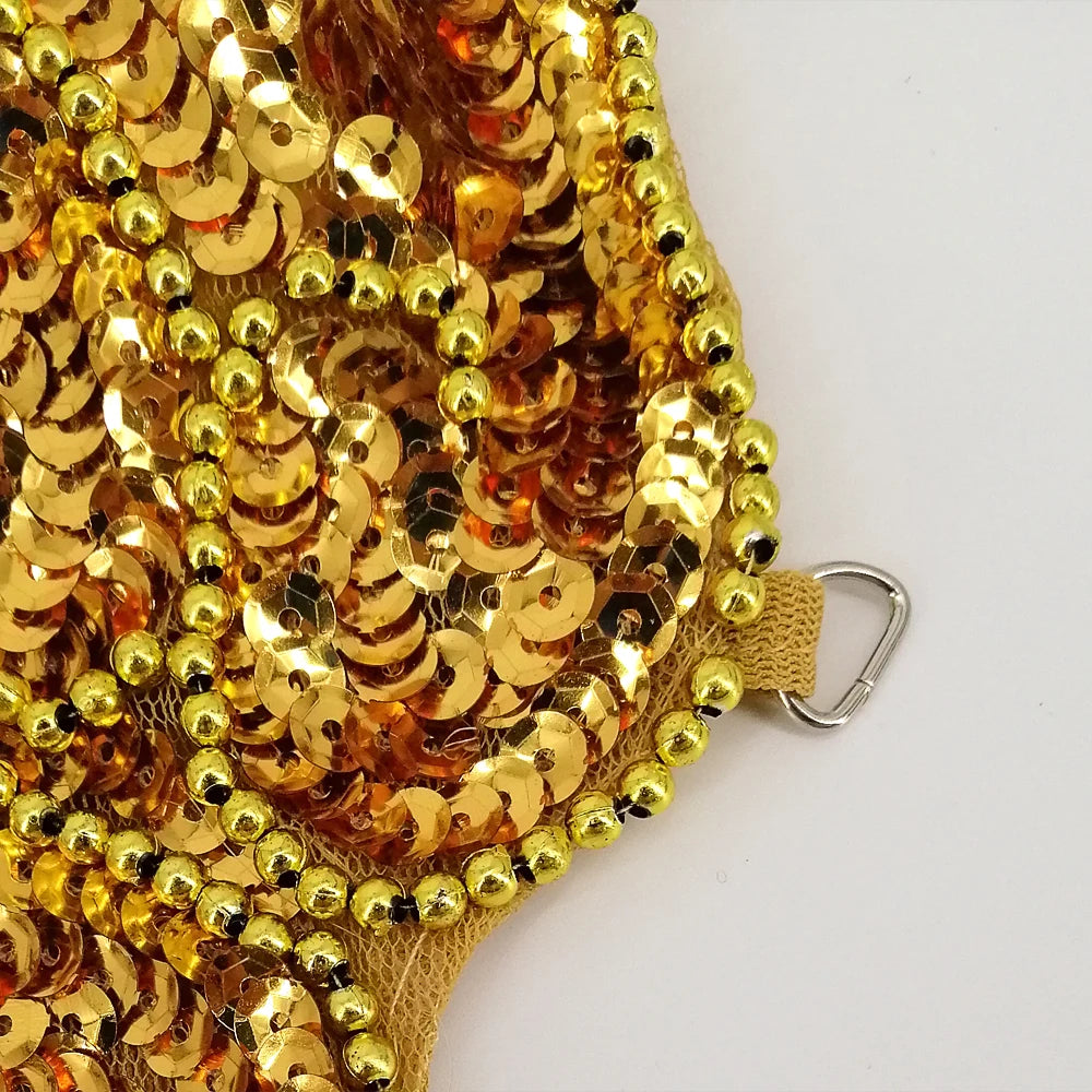 Robe de Danse Pailletée Dos Nu Papillon