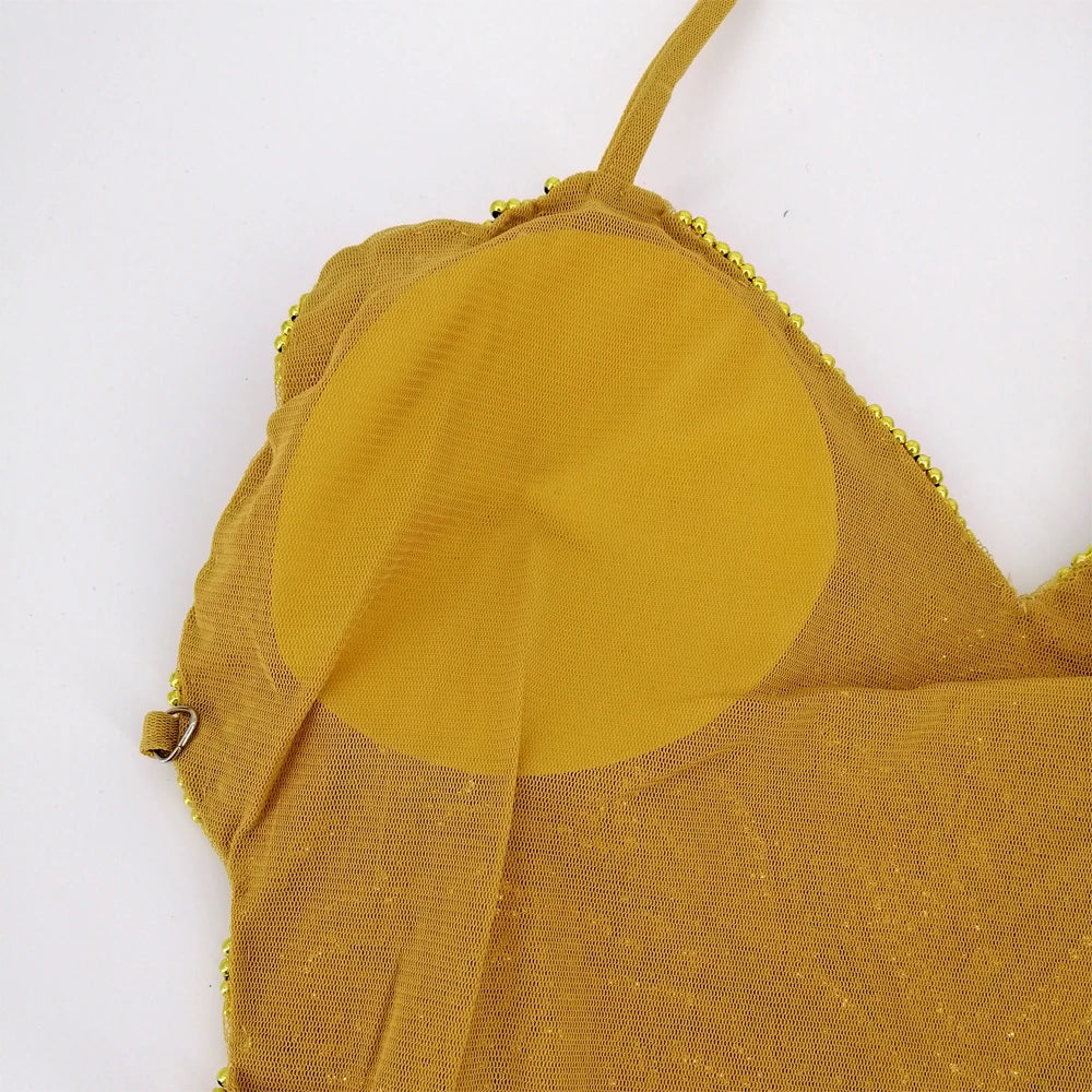 Robe de Danse Pailletée Dos Nu Papillon