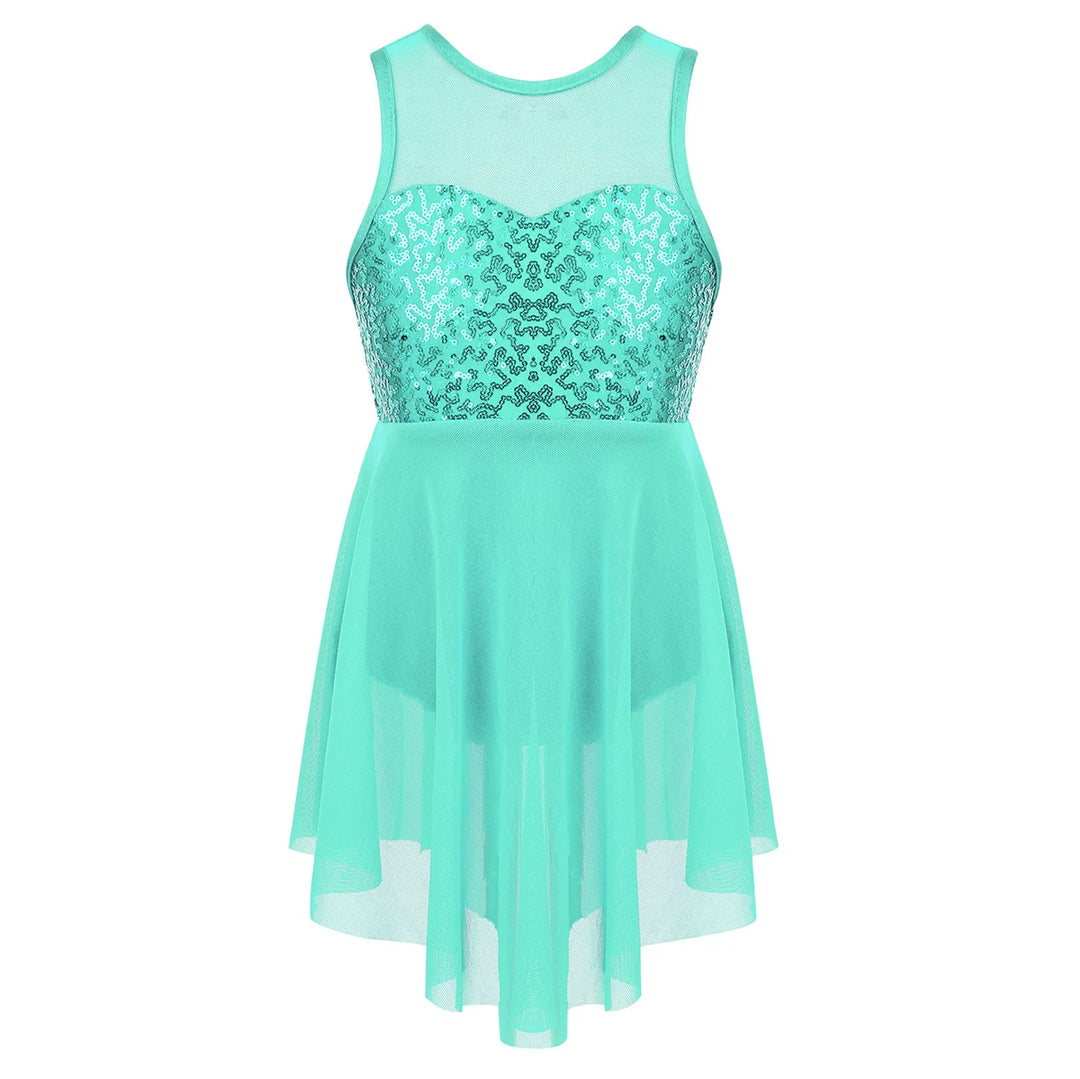 Robe courte asymétrique avec corsage paillettes Jana