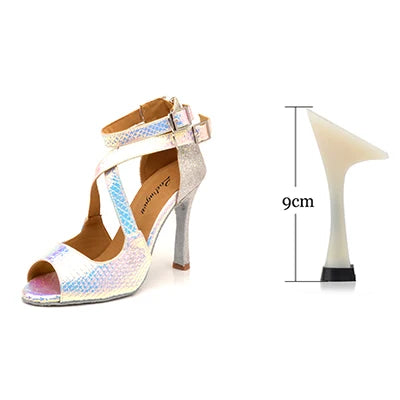 Chaussures danse Marianne coloris bleu ou argent Talons de 6 à 10cm