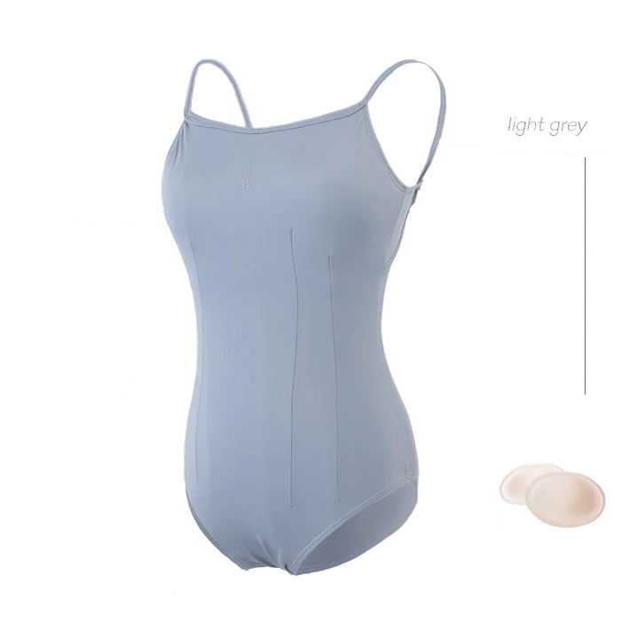 Justaucorps fines bretelles dos nu fantaisie Sabine