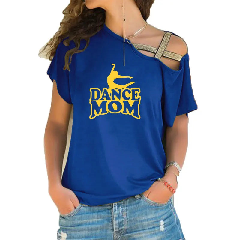 T-shirt épaule dénudée logo Dance Mom 6 coloris au choix